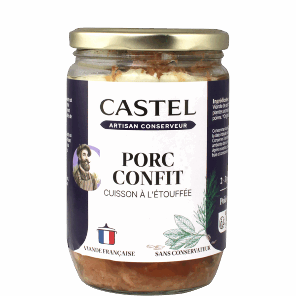 Porc Confit - Cuisson à l'étouffée / Bocal 600g