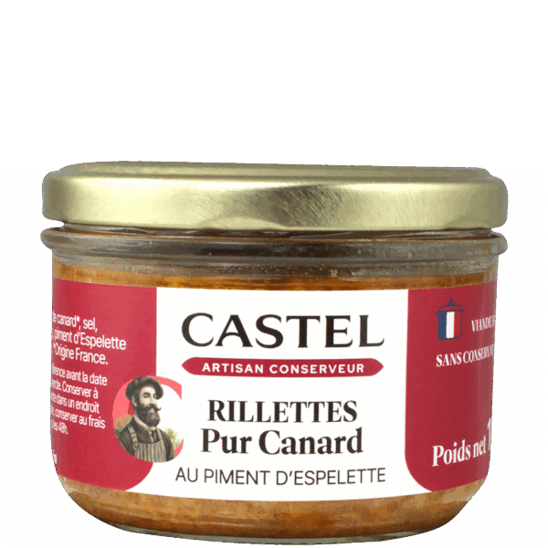 Rillettes de canard au piment d'Espelette / Bocal 180 g